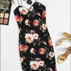 SHEIN Plus Floral Print Bodycon Dress